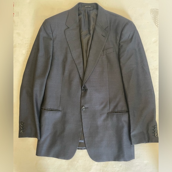 ARMANI COLLEZIONI Made in Italy Wool & Silk Nailhead Suit...